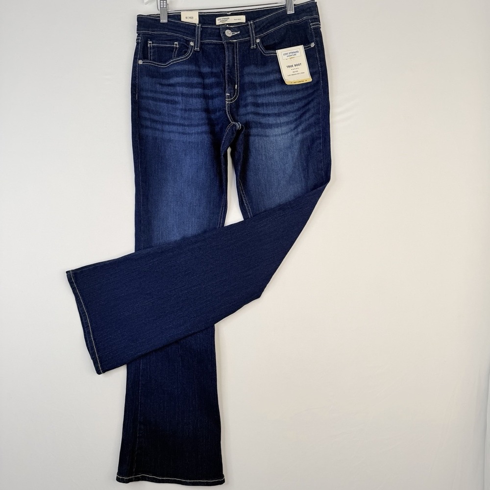 Levi Strauss Signature Gold True Boot Jeans SZ-10-W30 Medium Wash Mid Rise 32X33